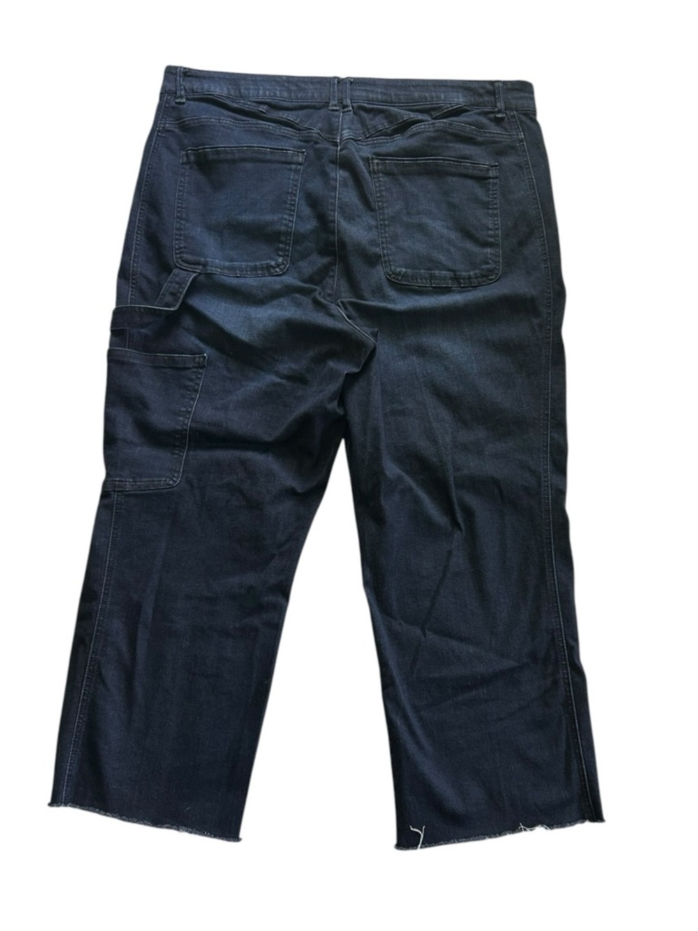 Democracy Ab solution skyrise wide-leg cargo carpenter jeans Dark Wash Raw Hem